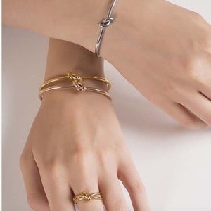 Rose gold knot bracelet set of 3